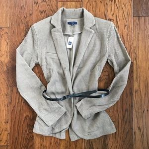 NWT GAP Beige Belted Knit Blazer